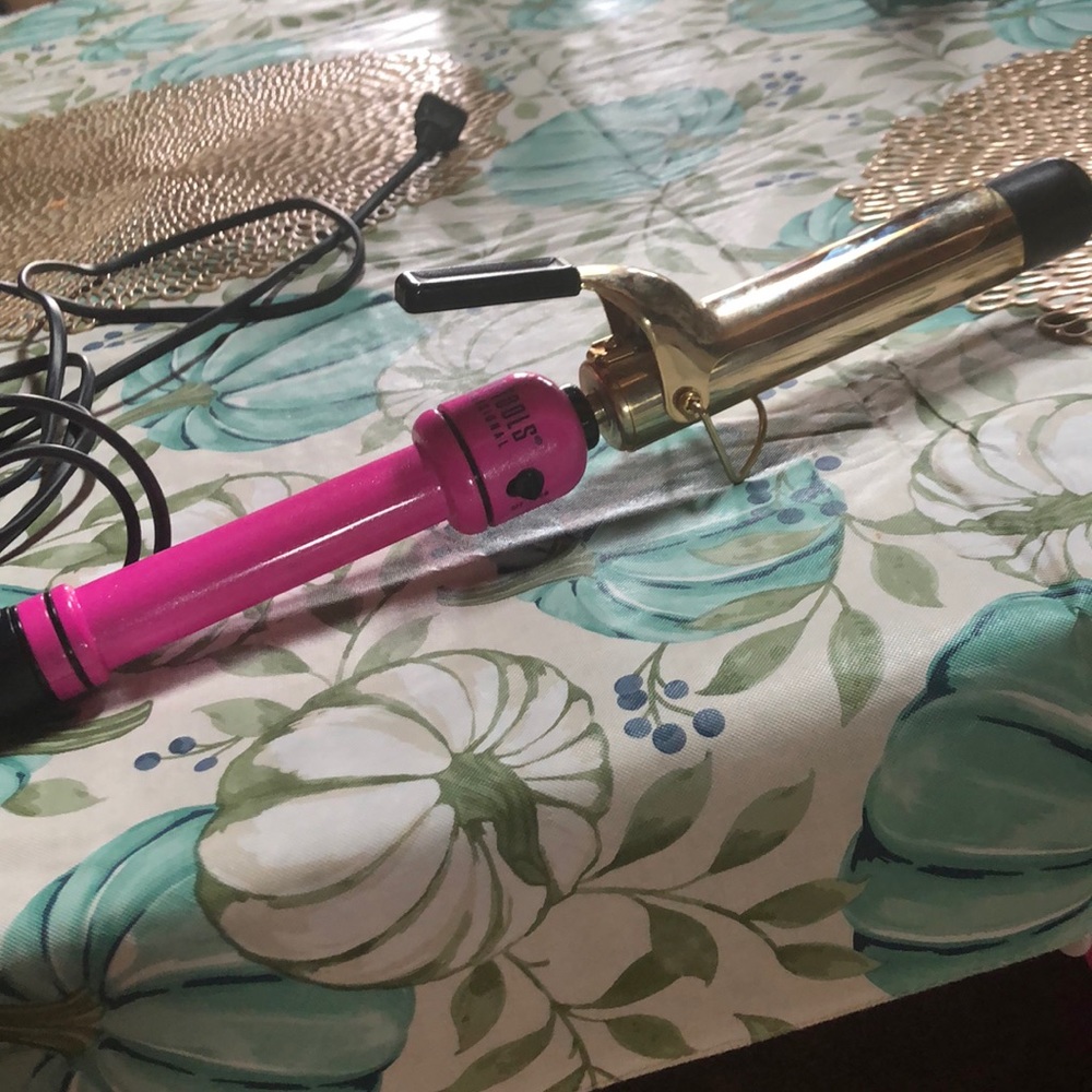 Pink 1” hot tools curling iron